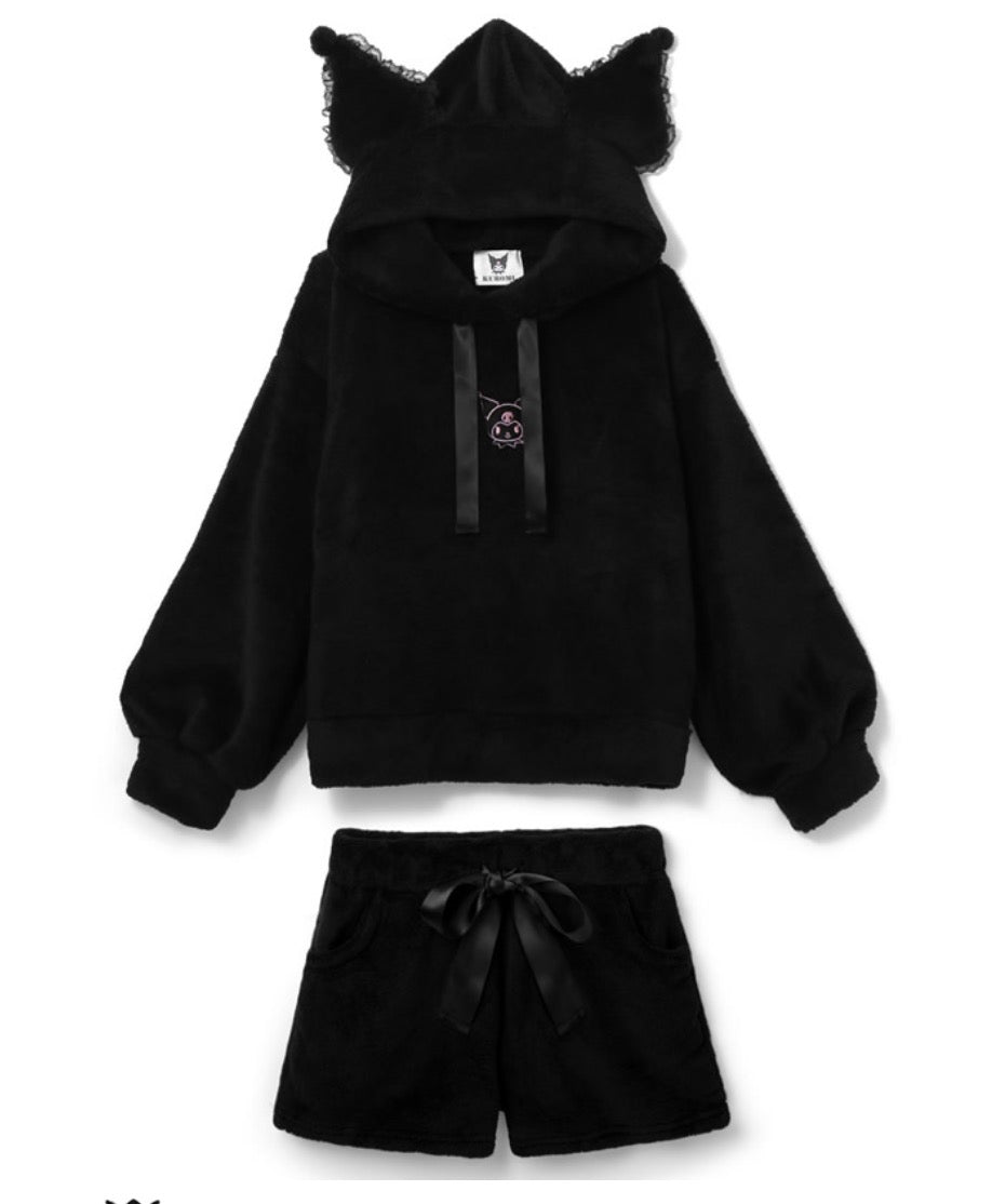 GRL X Sanrio三丽鸥库洛米毛绒卫衣套装