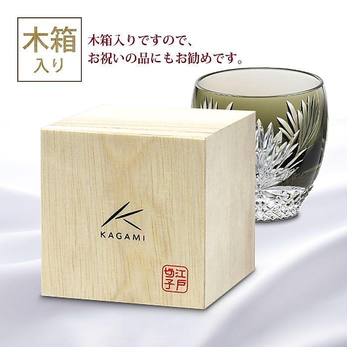 KAGAMI江户切子威士忌酒杯月下美人 带木盒