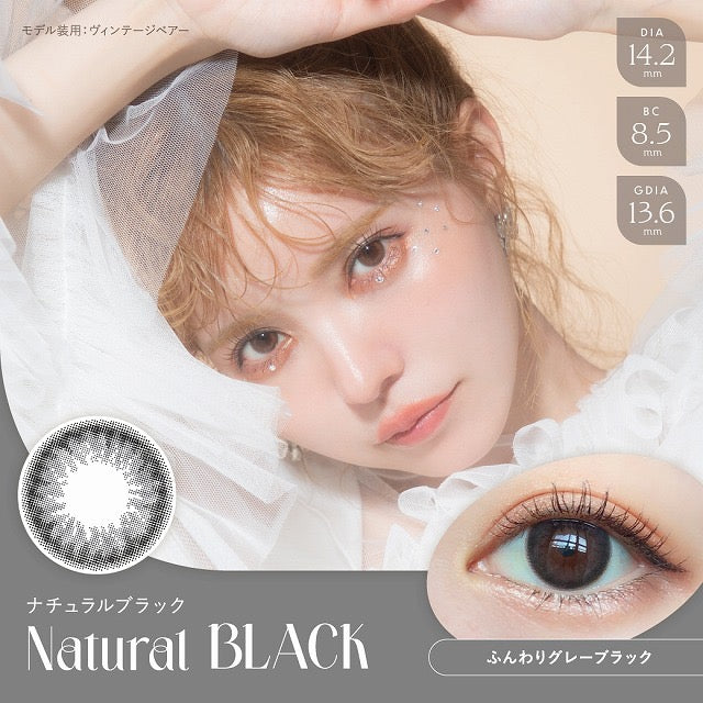 日抛美瞳1DAY Angelcolor Bambi Vintage 10片装 Natural Black 同系列3盒起85折优惠!