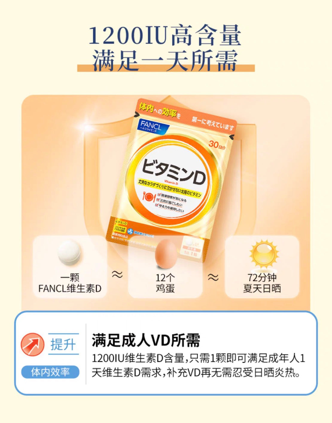 FANCL维生素D 30日份