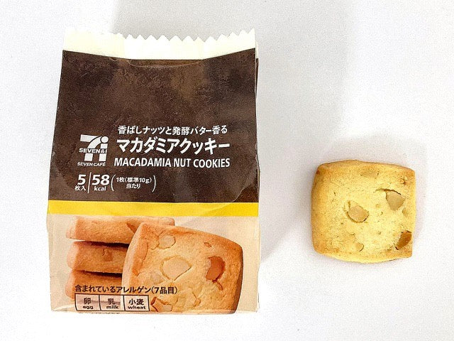 711便利店黄油奶香夏威夷果曲奇饼干5片装