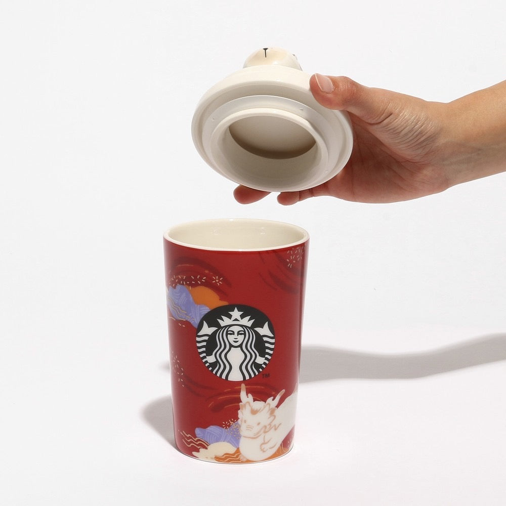 日本星巴克STARBUCKS 2024新年限定龙年咖啡豆储物罐