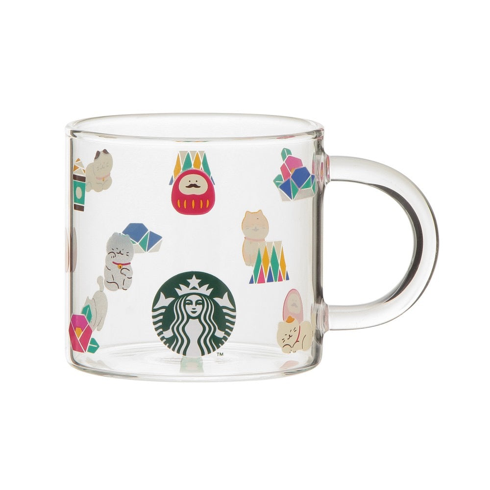 日本星巴克STARBUCKS 2024新年限定耐热玻璃杯355ml