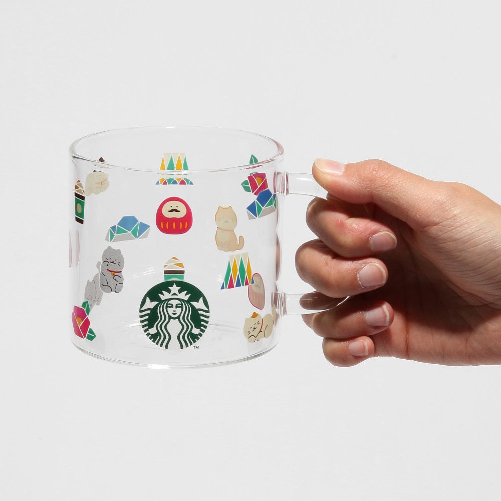 日本星巴克STARBUCKS 2024新年限定耐热玻璃杯355ml