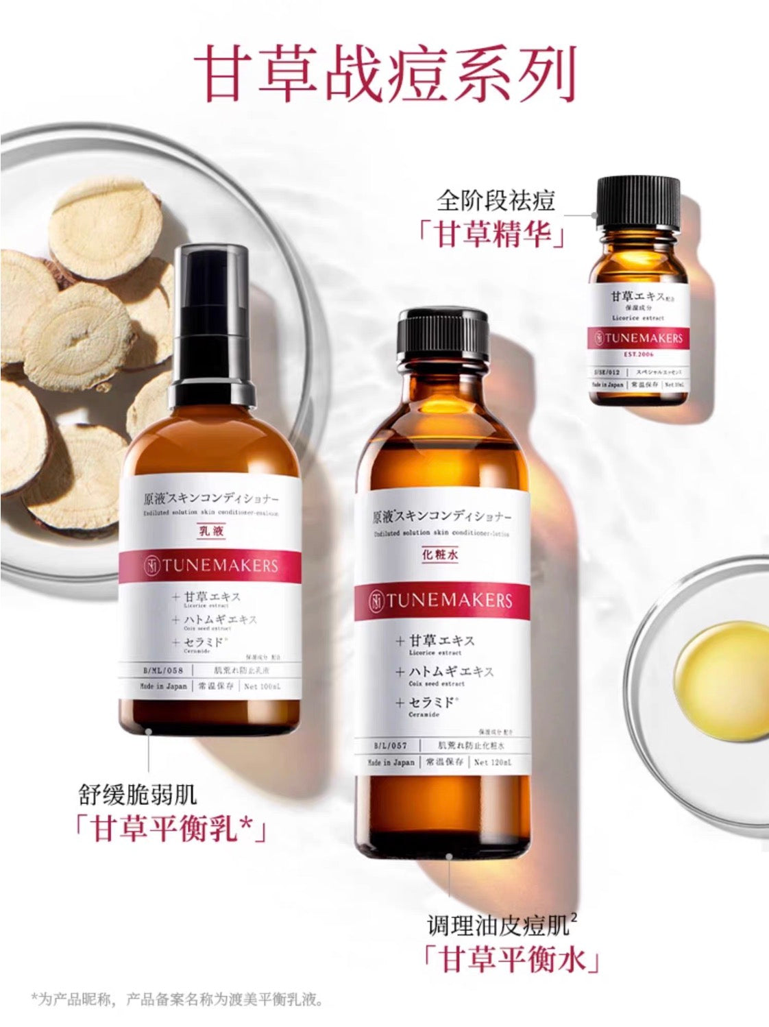 TUNEMAKERS甘草原液精华控油舒缓平衡水油祛痘10ml
