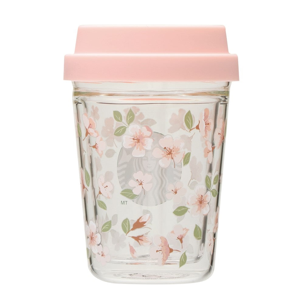 日本星巴克STARBUCKS 2024樱花限定双壁耐热玻璃杯296ml