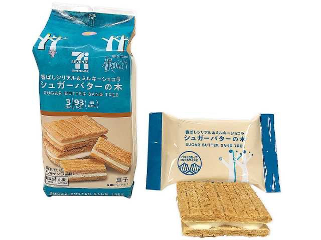 711便利店SUGAR BUTTER SAND TREE奶油砂糖夹心脆3个装