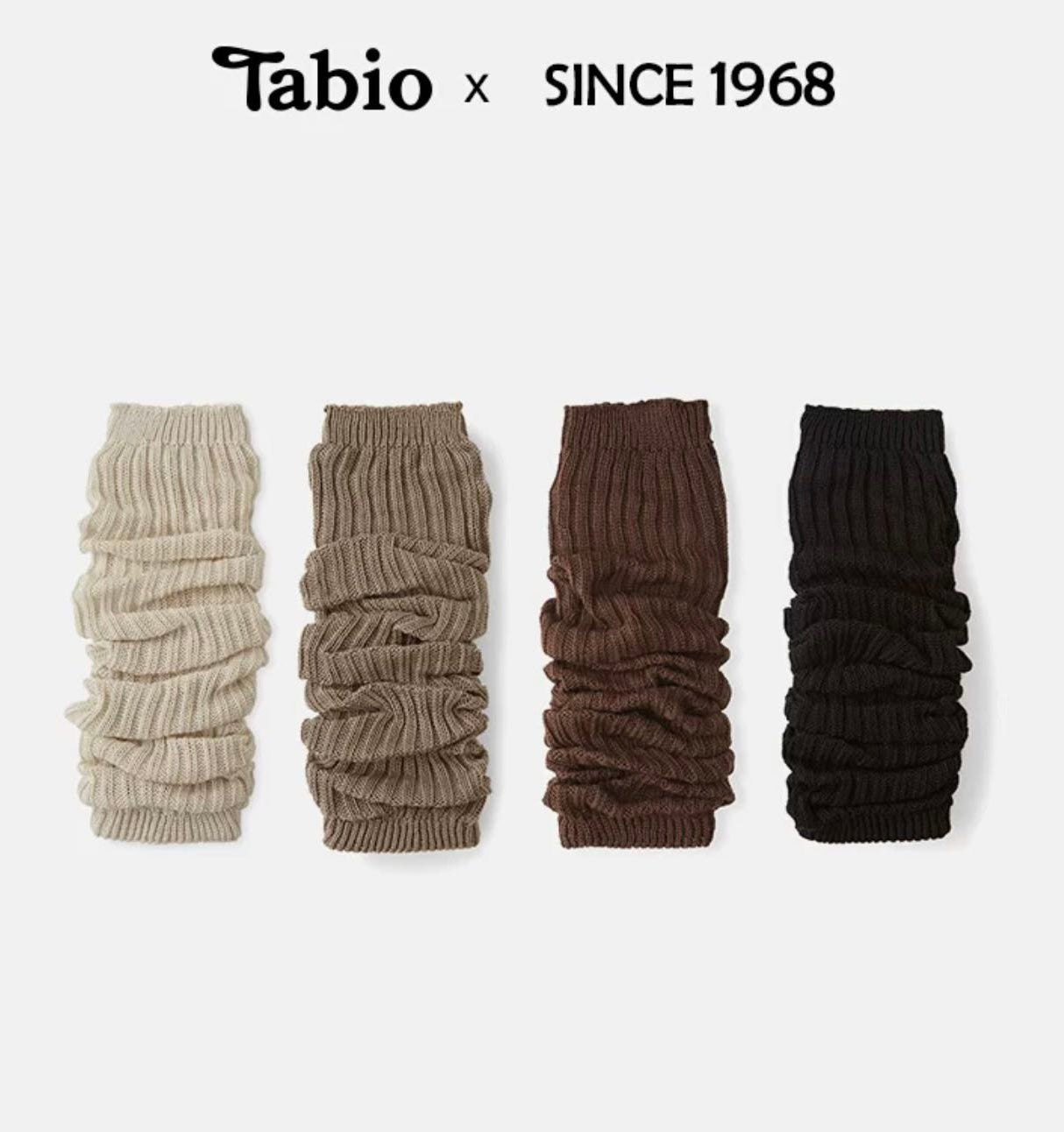靴下屋Tabio经典素色罗纹保暖舒适堆堆腿套袜套 8色选