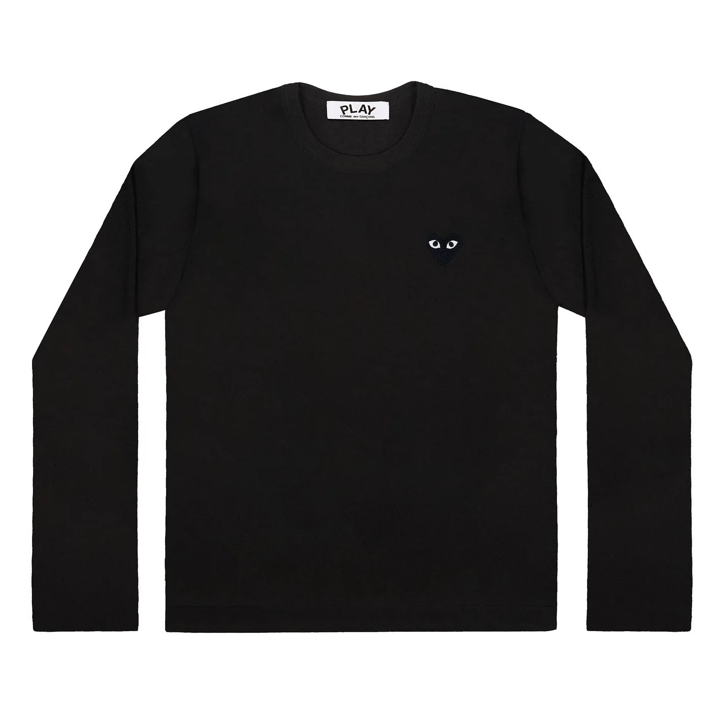 Comme Des Garcons Play男款长袖TEE 黑色黑心