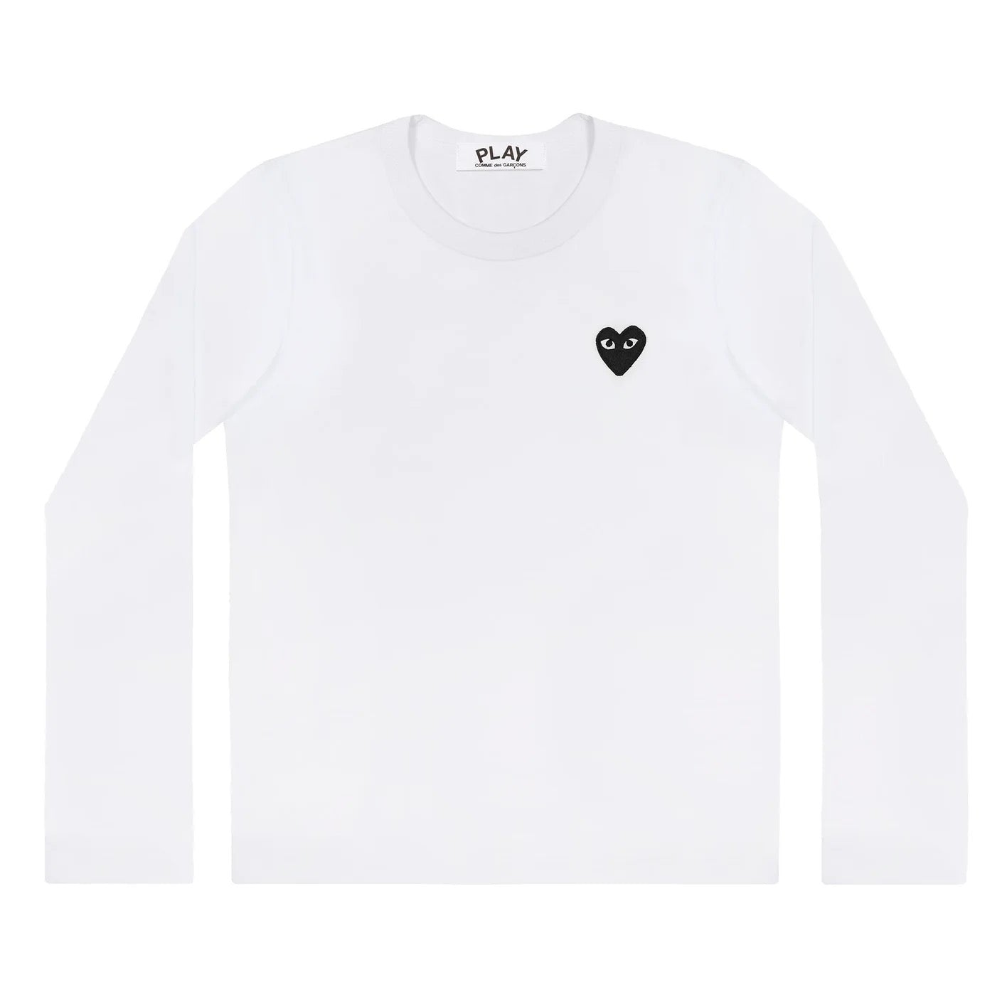 Comme Des Garcons Play男款长袖TEE 白色黑心M