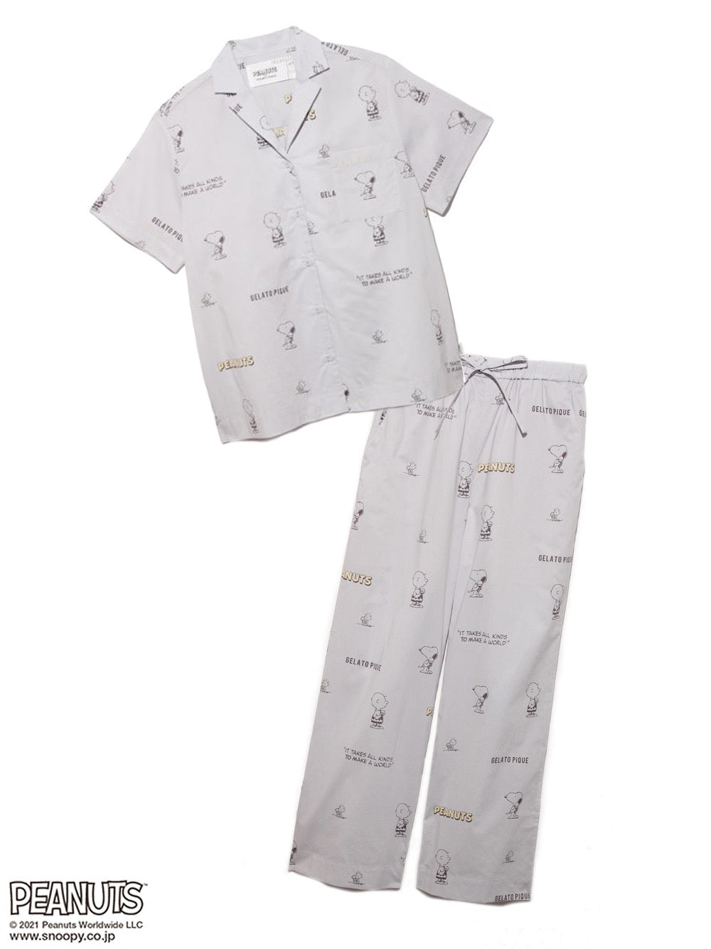 Gelato Pique x Peanuts Snoopy纯棉家居服长裤套装