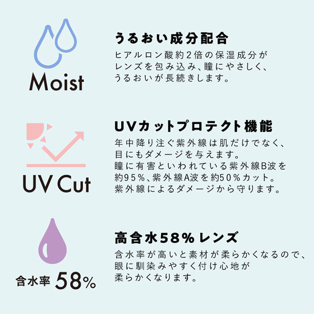 日抛美瞳1DAY CRUUM 10片装 Aqua 同系列买2送1!